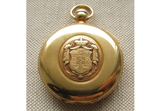 Карманные часы, репетир четвертной, PATEK PHILIPPE, 1862г., золото 750 проба, 106.6грамма, 49мм. Швейцария, Женева. Герб князей Урусовых.